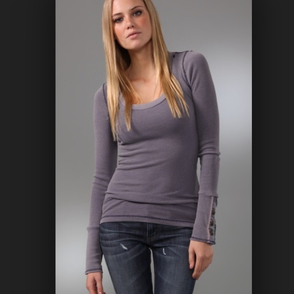 Free People Motor Cuff Thermal Henley - Picture 2 of 3